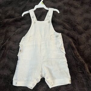 Tartine et Chocolat Cream Short Overalls for Kids